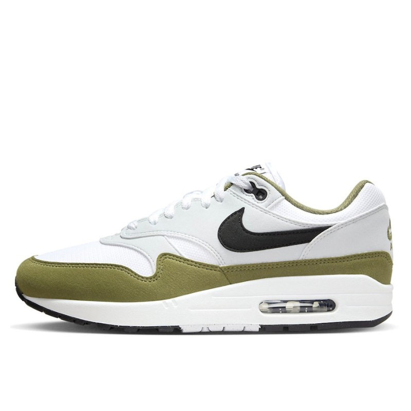 Nike Air Max 1 White Black Medium Olive - 1