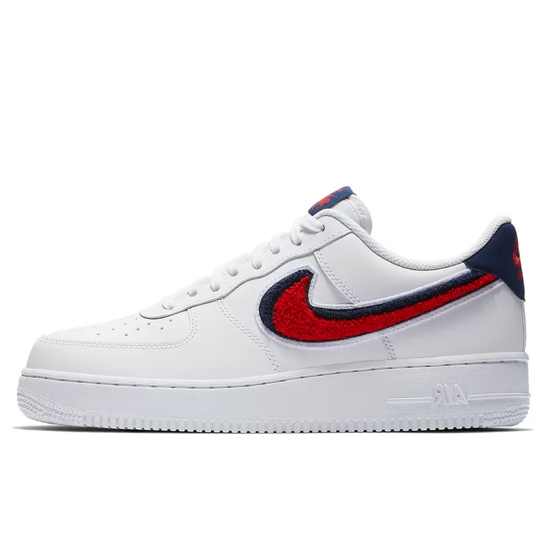 Air Force 1 Low 3D Chenille Swoosh White Red Blue--823511-106-Limited Resell 