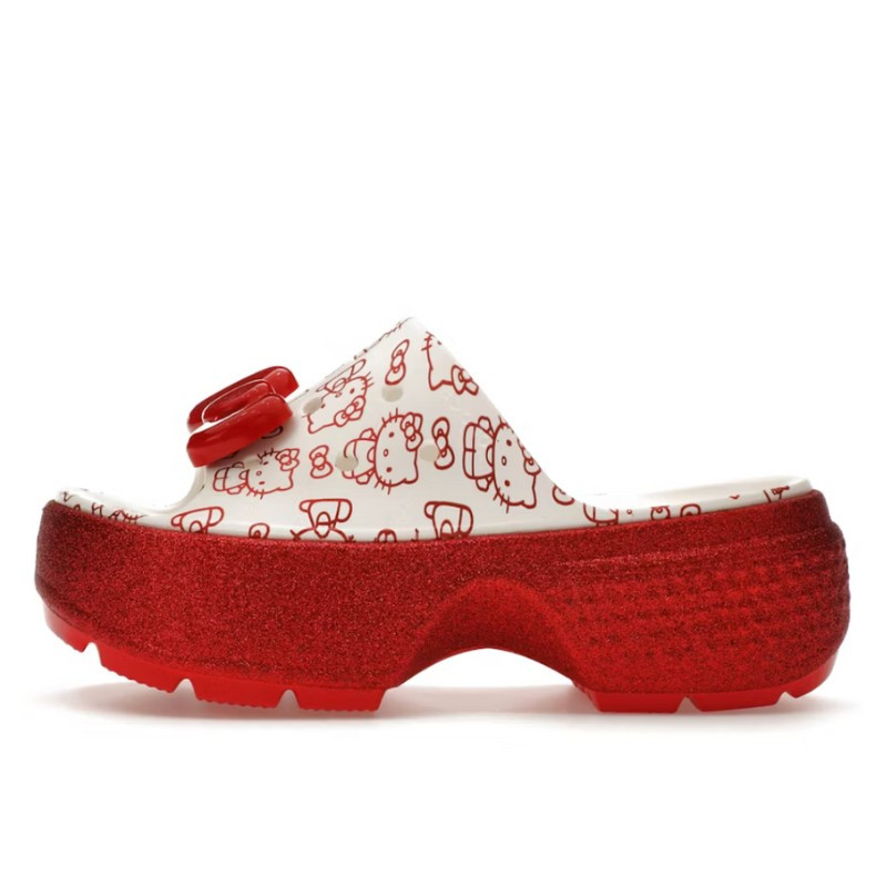 Crocs Stomp Slide Hello Kitty 50th Anniversary Red Glitter - 1