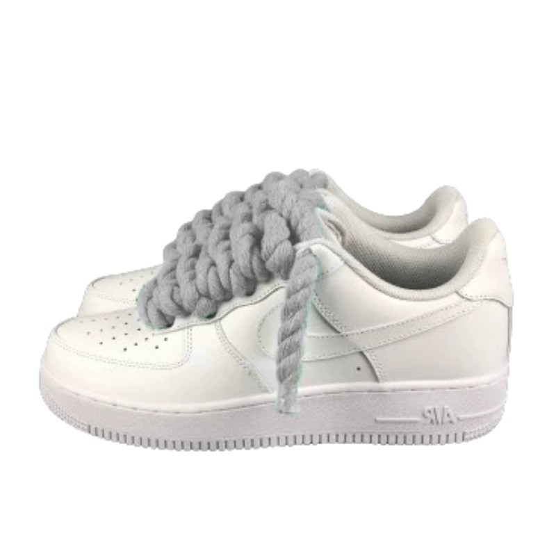 Air Force 1 Custom Lacet Corde Gris Clair - 1