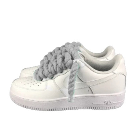 Air Force 1 Custom Lacet Corde Gris Clair - 1