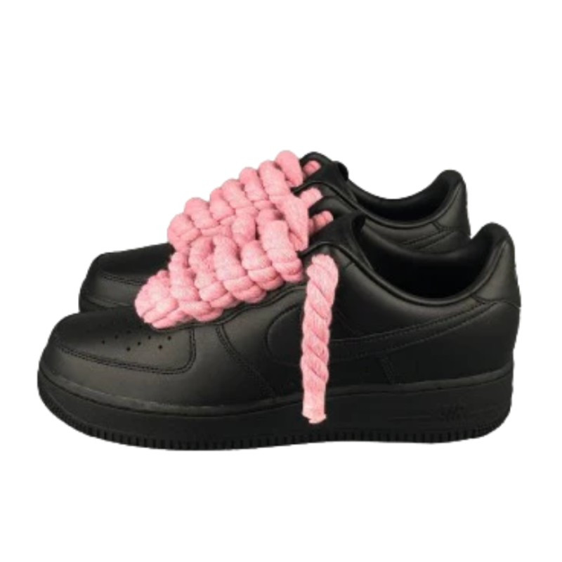 Air Force 1 Custom Lacet Corde Noir Rose - 1