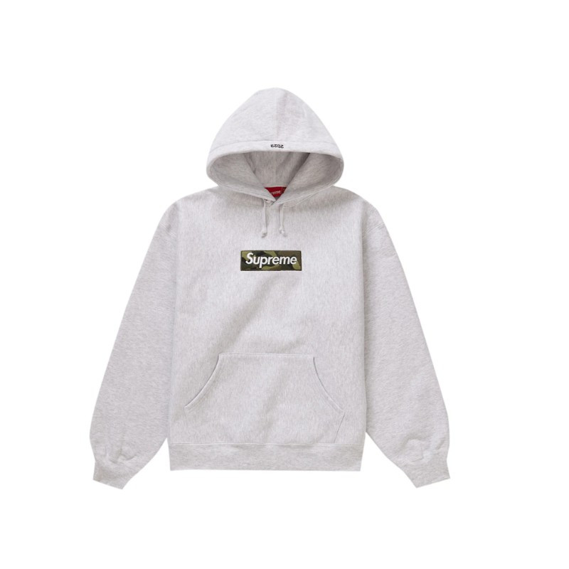 Hoodie Supreme Box Logo FW23 Ash Grey - 1