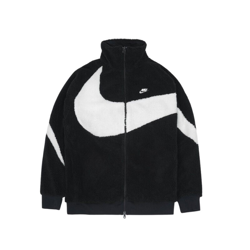 Nike Big Swoosh Reversible Boa Jacket Black White - 1