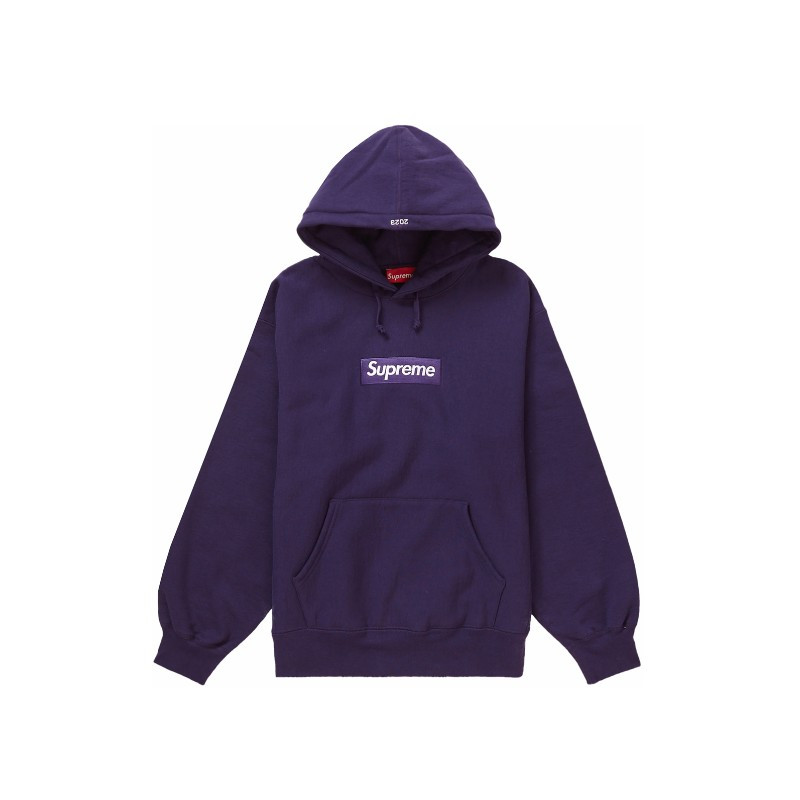Hoodie Supreme Box Logo FW23 Dark Purple - 1