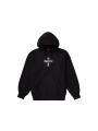 Supreme Cross Box Logo Hooded Sweatshirt Black - 1