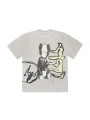 T-shirt Travis Scott Cactus Jack x Kaws for Fragment Aged Yellow - 1