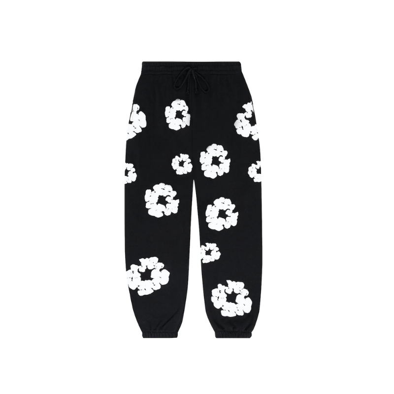 Sweatpants Denim rasga la corona de algodón Negro - 1