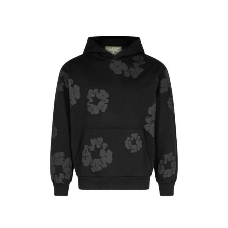 Hoodie Denim Tears The Cotton Wreath Black Monochrome - 1