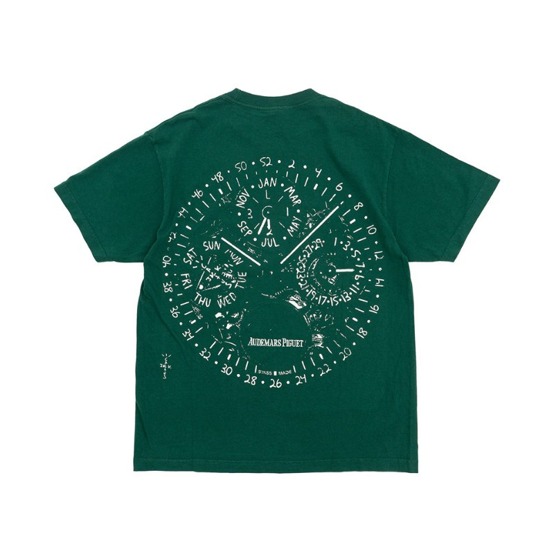 T-shirt Travis Scott CJ x Audemars Piguet Green Watch Face - 1