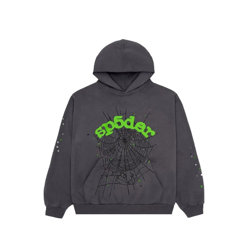 Hoodie Sp5der Wait Web Slate Grey - 1