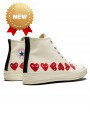 Converse Comme des Garçons High Blanche Multi Coeurs--162972C-Limited Resell 