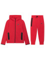 Full Zip Hoodie Joggers Set Nike Sportswear Tech Fleece Light University Red Heather Black - 1