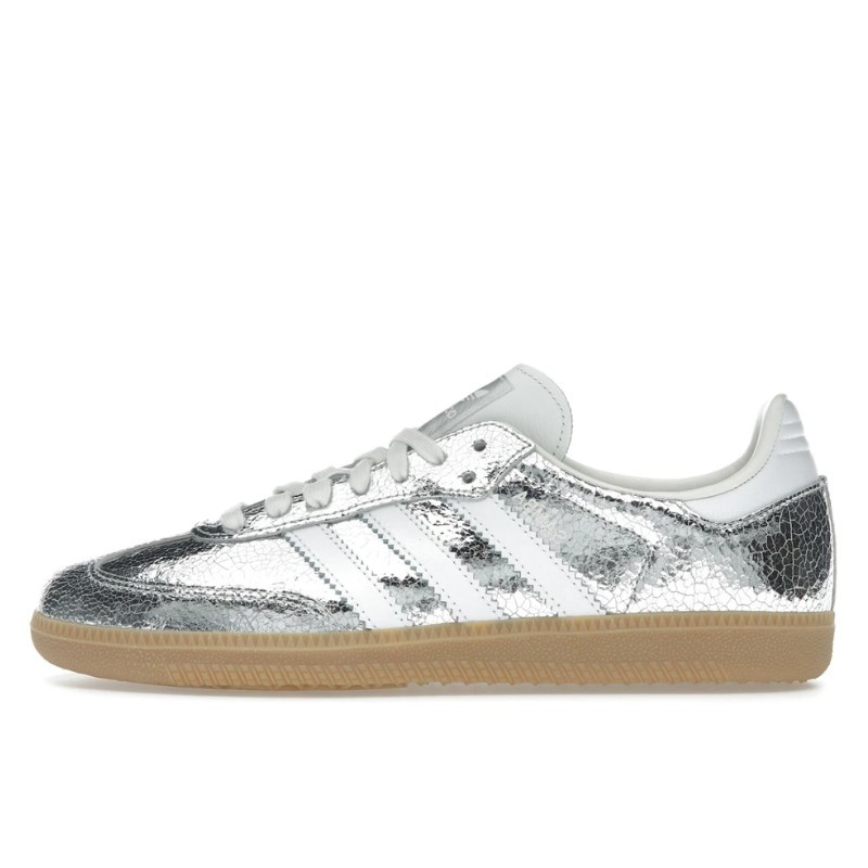 Adidas Samba OG Silver Metallic Cracked Leather - 1