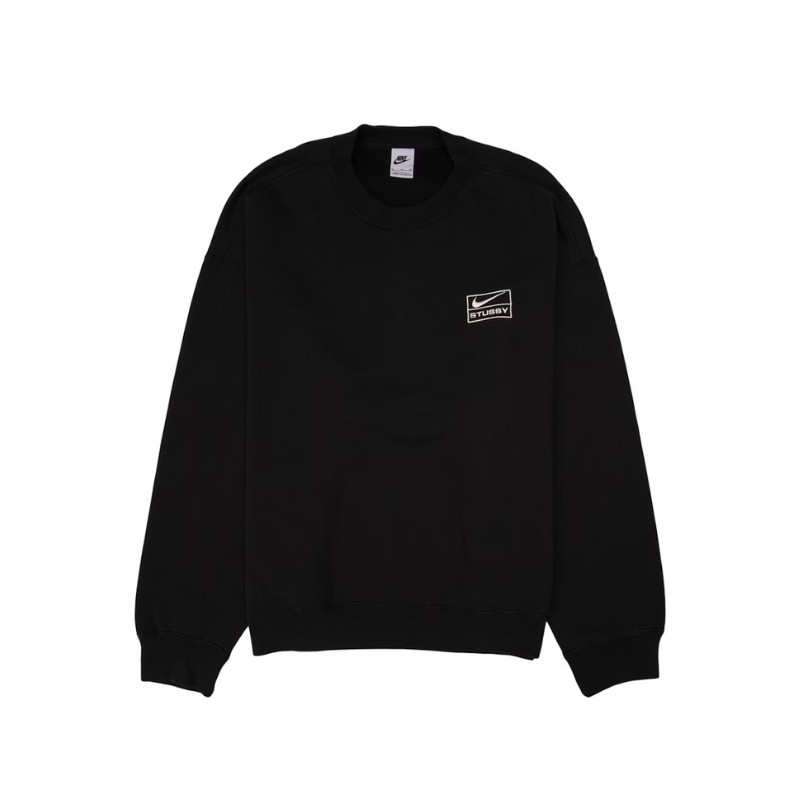 Sweat Nike x Stussy Wash Crew Fleece Black - 1