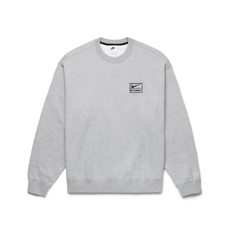 Sweat Nike x Stussy Crew Fleece Grey - 1