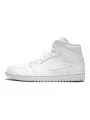Air Jordan 1 Mid Triple White--554724-129-Limited Resell 