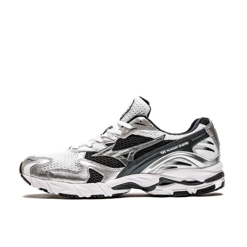Mizuno Wave Rider 10 White Silver Black - 2
