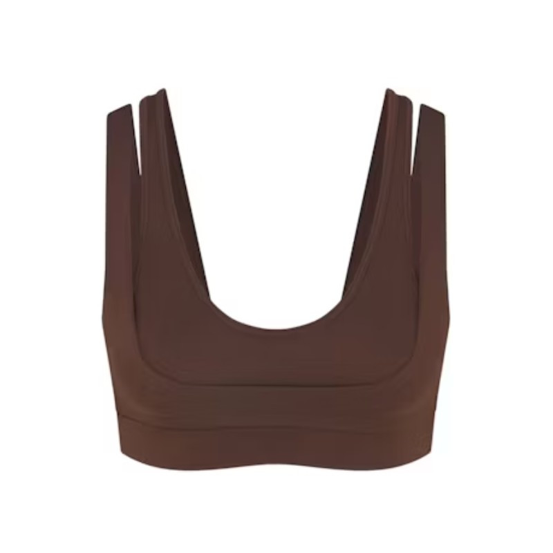 Nike x SKIMS Women's Matte Double Strap Scoop Bra Dark Sepia - 1