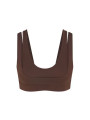 Nike x SKIMS Women's Matte Double Strap Scoop Bra Dark Sepia - 1