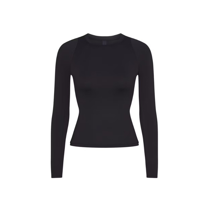Nike x SKIMS Women's Weightless Layers Mock Neck Long Sleeve Top Obsidian - 1