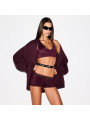 Nike x SKIMS Women's Matte Tricot Oversized Track Jacket Currant - 4