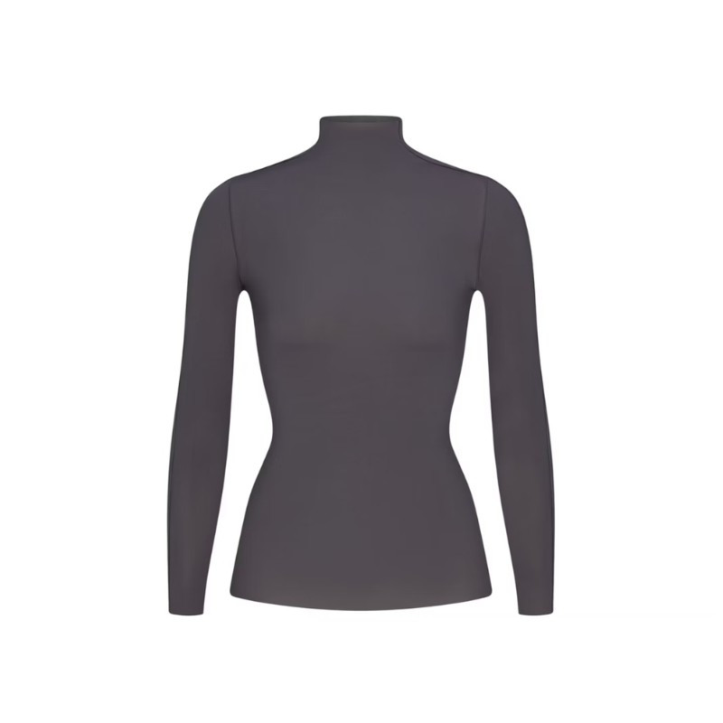 Nike x SKIMS Women's Weightless Layers Mock Neck Long Sleeve Top Lead - 1