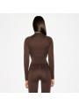 Nike x SKIMS Women's Matte Mock Neck Full Zip Jacket Dark Sepia - 4