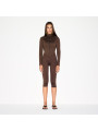 Nike x SKIMS Women's Matte Mock Neck Full Zip Jacket Dark Sepia - 3