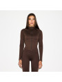 Nike x SKIMS Women's Matte Mock Neck Full Zip Jacket Dark Sepia - 2