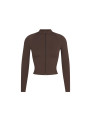 Nike x SKIMS Women's Matte Mock Neck Full Zip Jacket Dark Sepia - 1