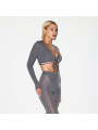 Nike x SKIMS Women's Weightless Layers Wrap Top Lead - 3