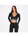 Nike x SKIMS Women's Weightless Layers Wrap Top Obsidian - 2