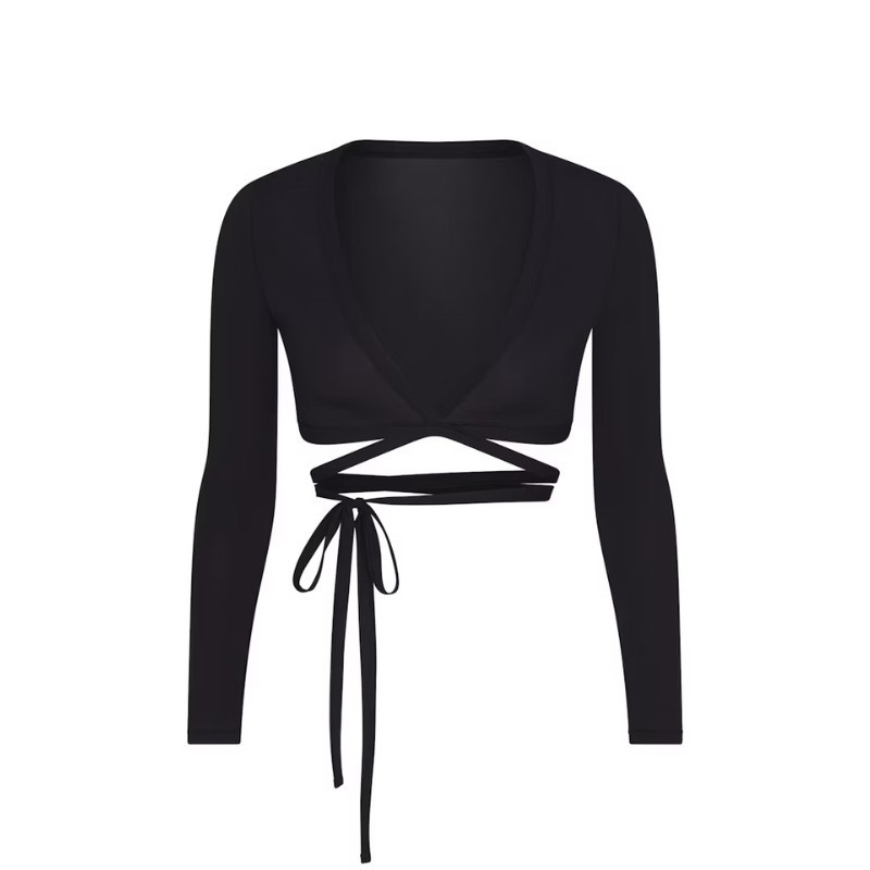 Nike x SKIMS Women's Weightless Layers Wrap Top Obsidian - 1