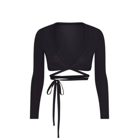 Nike x SKIMS Women's Weightless Layers Wrap Top Obsidian - 1