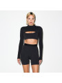 Nike x SKIMS Women's Vintage Seamless Shrug Obsidian - 3