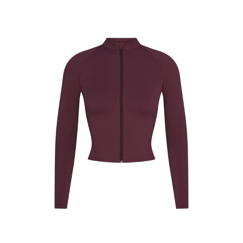 Nike x SKIMS Women's Matte Mock Neck Full Zip Jacket Currant - 1