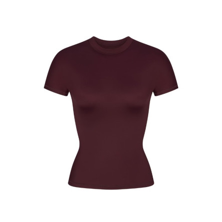 Nike x SKIMS Women's Shine Short Sleeve Mock Neck Top Currant - 1