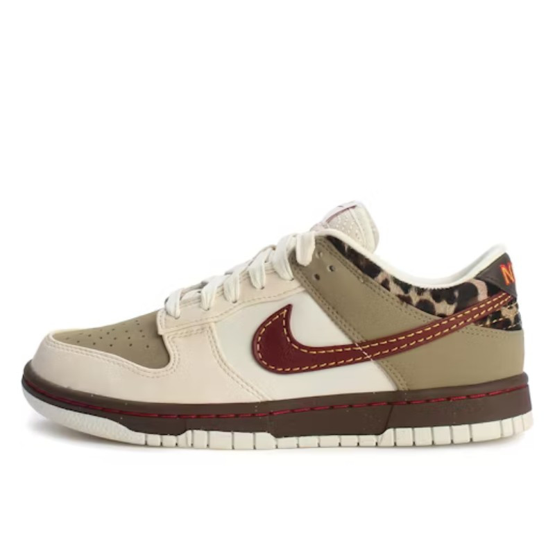 Nike Dunk Low Retro Khaki Team Red Pearl White - 1