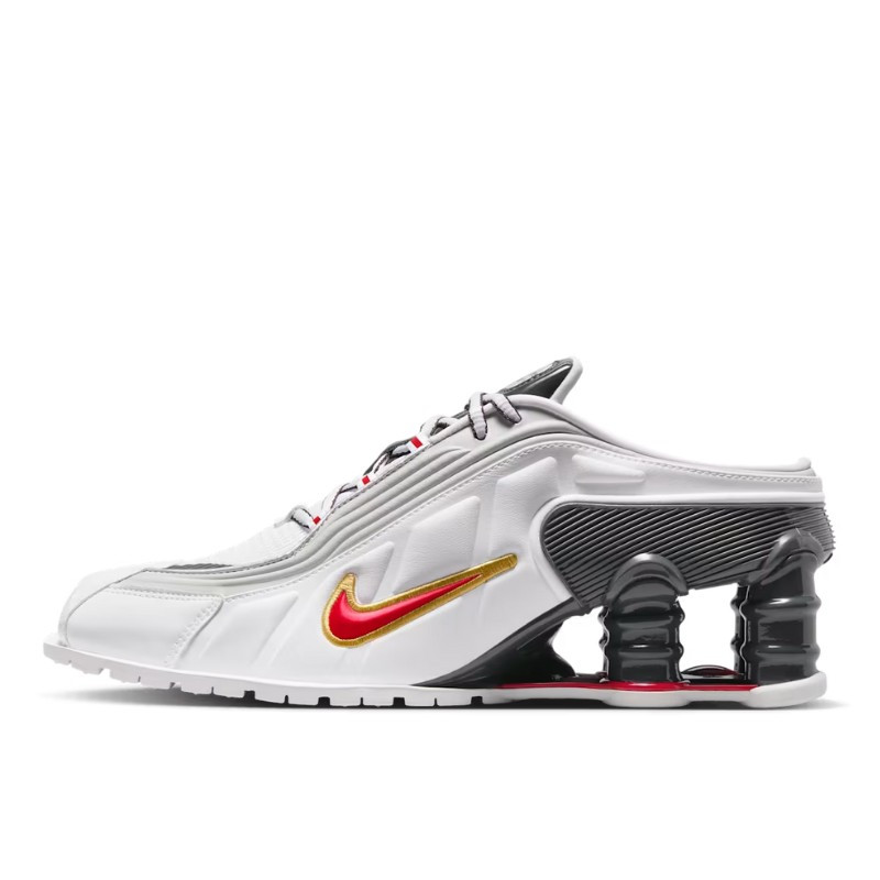 Nike Shox MR4 Mule Martine Rose Metallic Platinum Varsity Red - 1