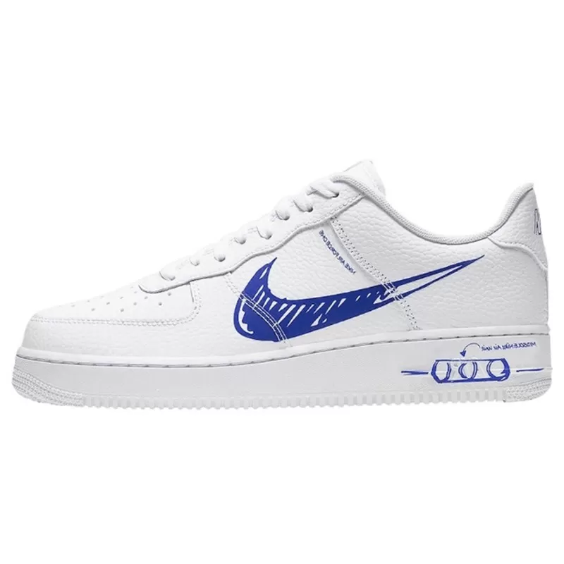 Air Force 1 Sketch White Royal--CW7581-100-Limited Resell 