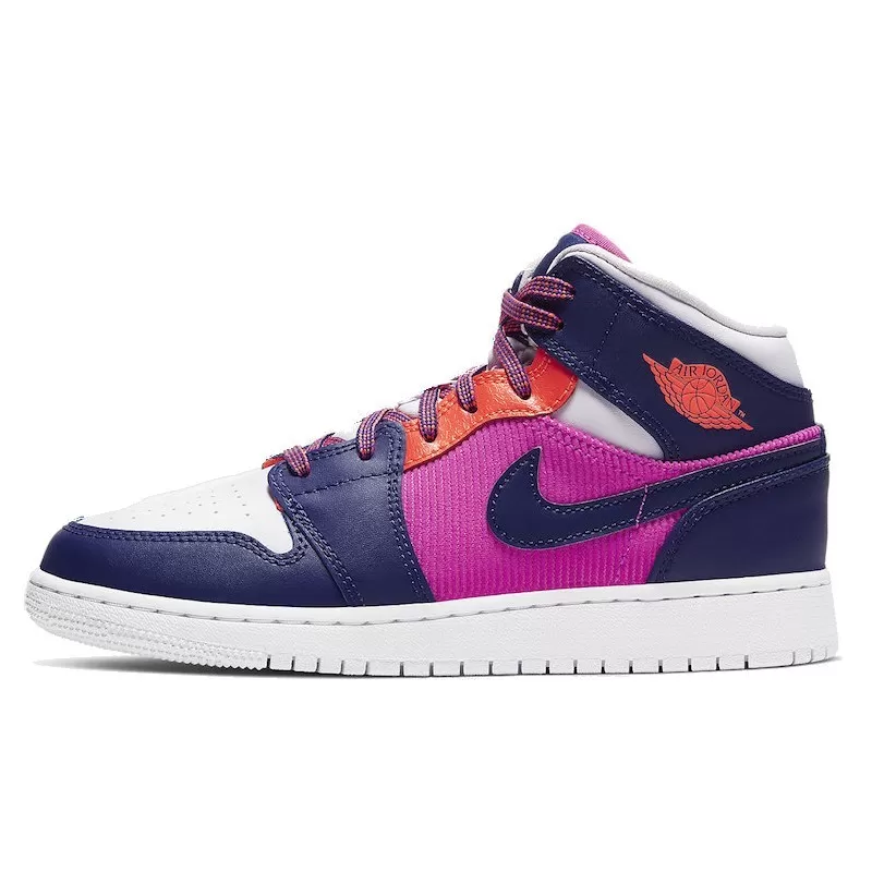 Air Jordan 1 Mid Fire Pink Barely Grape--555112-602-Limited Resell 