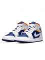 Air Jordan 1 Mid White Laser Orange Deep Royal Blue--554724-131-Limited Resell 