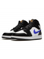 Air Jordan 1 Mid Black Racer Blue White--554725-084-Limited Resell 