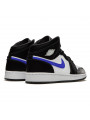 Air Jordan 1 Mid Black Racer Blue White--554725-084-Limited Resell 