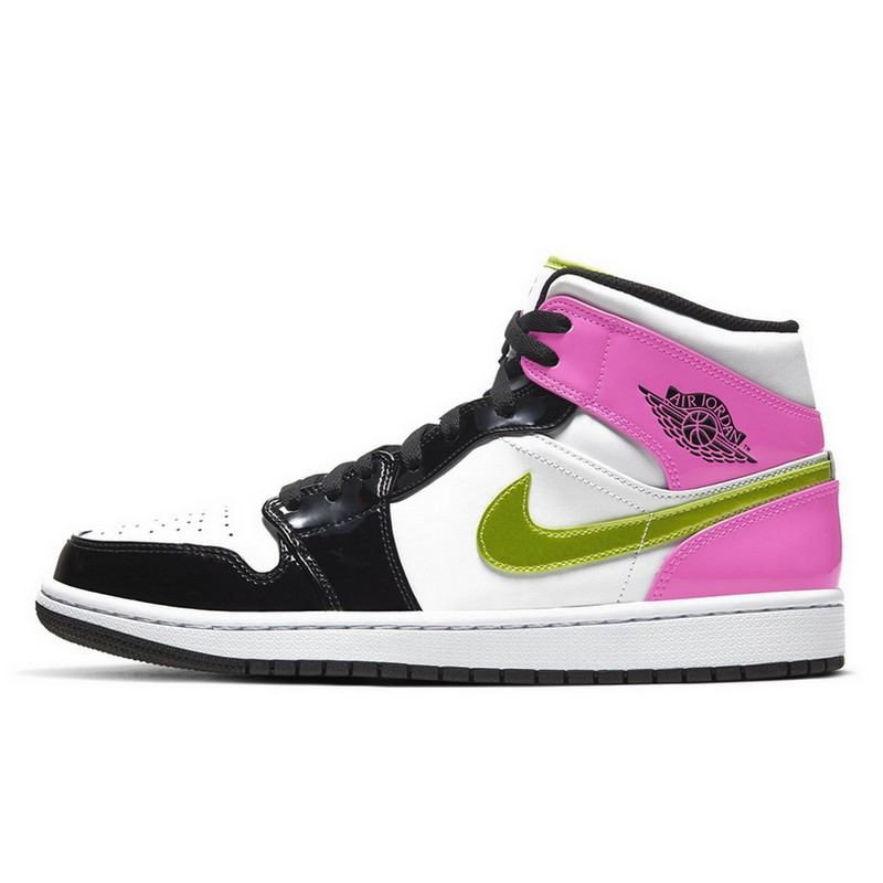 Air Jordan 1 Mid White Black Cyber Pink