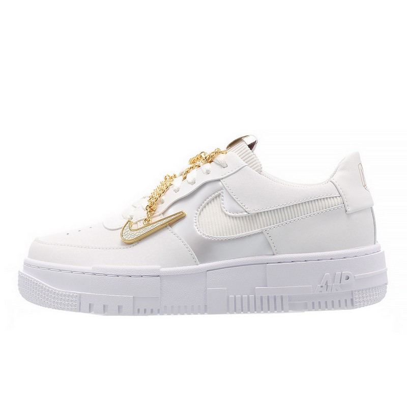 Nike Air Force 1 Low Pixel Grey Gold Chain, vue de côté