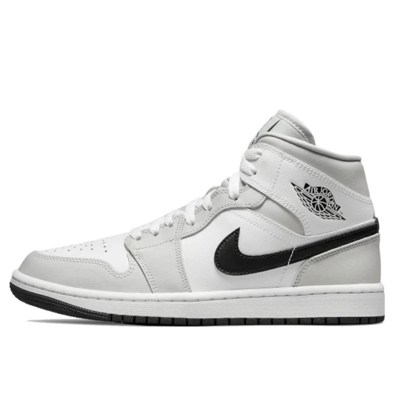 Air Jordan 1 Mid White Light Smoke Grey - 1