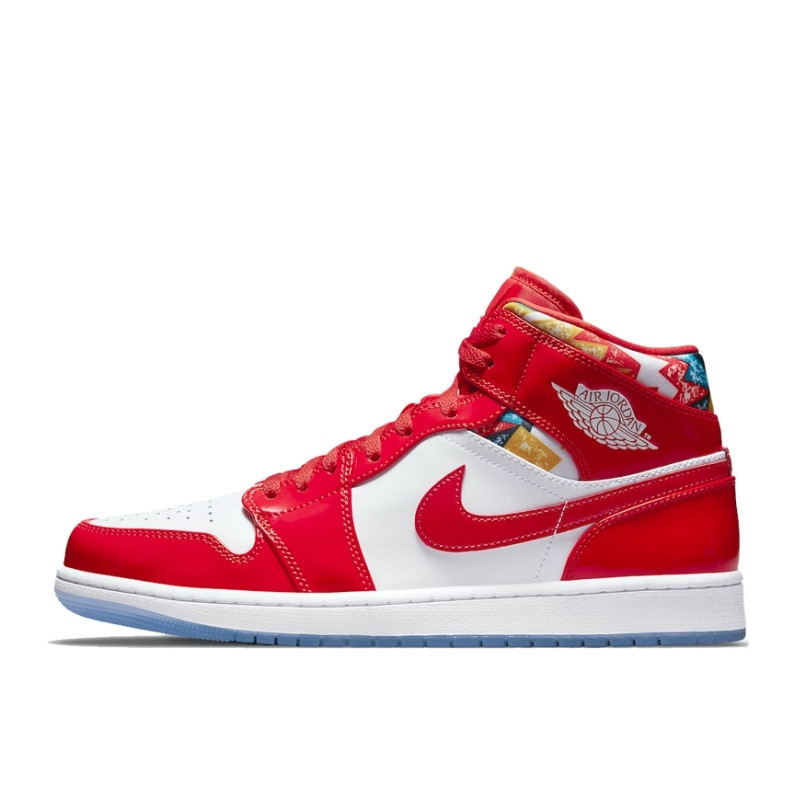 Jordan 1 Mid Barcelona Sweater Red Patent - 1