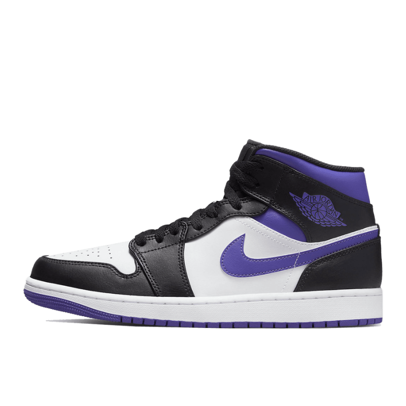 Air Jordan 1 Mid White Black Purple - 1
